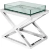 Casa Padrino Designer Beistelltisch Silber 61 x 48 x H. 58,5 cm - Luxus Hotel Möbel