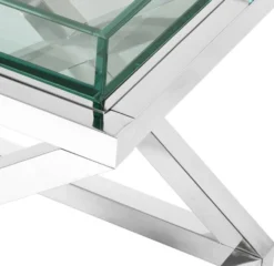 Casa Padrino Designer Beistelltisch Silber 61 x 48 x H. 58,5 cm - Luxus Hotel Möbel