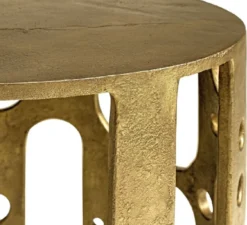 Casa Padrino Designer Beistelltisch Bronze Ø 50 x H. 60 cm - Runder Aluminium Tisch - Wohnzimmer Möbel - Luxus Möbel - Designer Möbel - Luxus Einrichtung - Designer Einrichtung