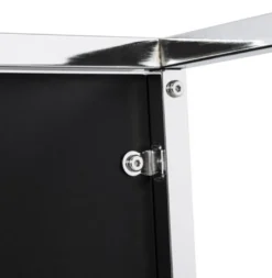 Casa Padrino Designer Beistelltisch in Schwarz und Chrom, quadratisch 42 x 42 x 44 cm