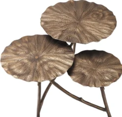 Casa Padrino Designer Beistelltisch Antik Messing 76 x 62 x H. 47 cm - Aluminium Tisch mit 3 Tischplatten - Luxus Wohnzimmer Möbel