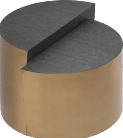 Casa Padrino Designer Beistelltisch Anthrazitgrau / Messingfarben Ø 60 x H. 42,5 cm - Designer Wohnzimmer Möbel - Luxus Qualität