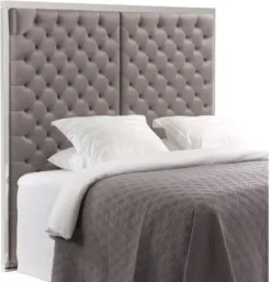 Casa Padrino Designer Bett-Kopfteil Silber-Grau 180 x H. 180 cm - Luxus Qualität