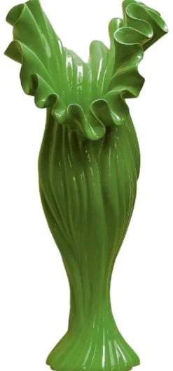 Casa Padrino Designer Blumenvase Grün B. 24 cm Höhe 60 cm - Dekovase