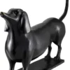 Casa Padrino Designer Bronzefigur Dachshund 46 x 8 x H. 23 cm - Luxus Qualität