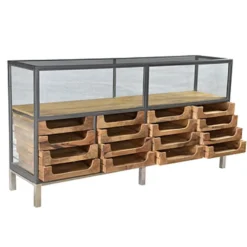 Casa Padrino Designer Buffetschrank mit Schubladen Natur 193 x 46 x H.99 cm - Hotel Möbel