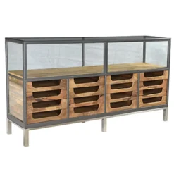 Casa Padrino Designer Buffetschrank mit Schubladen Natur 193 x 46 x H.99 cm - Hotel Möbel