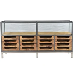 Casa Padrino Designer Buffetschrank mit Schubladen Natur 193 x 46 x H.99 cm - Hotel Möbel