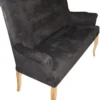 Casa Padrino Designer Chesterfield Sitzbank Sofa Dunkelgrau / Holzfarben 155 x 70 x 108 cm - Retro Salon Barock Möbel
