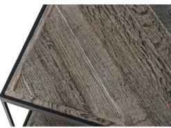 Casa Padrino Designer Couchtisch aus verzinktem Stahl und verwittertem Eichenholz - Luxus Kollektion