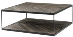 Casa Padrino Designer Couchtisch aus verzinktem Stahl und verwittertem Eichenholz - Luxus Kollektion