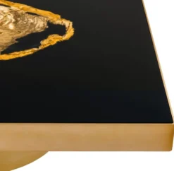 Casa Padrino Designer Couchtisch mit eingearbeitetem versteinertem Holz - Limited Edition
