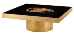 Casa Padrino Designer Couchtisch mit eingearbeitetem versteinertem Holz - Limited Edition