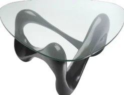 Casa Padrino Designer Couchtisch Bronze 100,5 x 98 x H. 43,5 cm - Wohnzimmertisch mit 3-eckiger Glasplatte - Luxus Möbel
