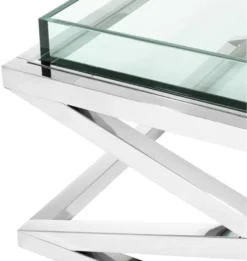 Casa Padrino Designer Couchtisch Silber 100 x 100 x H. 46,5 cm - Luxus Hotel Möbel