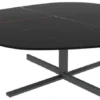 Casa Padrino Designer Couchtisch 109 x 100 x H. 37 cm - Verschiedene Farben - Wohnzimmertisch mit edler Glaskeramik Tischplatte in Marmoroptik - Luxus Wohnzimmer Möbel