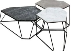 Casa Padrino Designer Couchtisch Set Weiß / Grau / Schwarz mit Muster - Luxus Wohnzimmermöbel