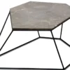 Casa Padrino Designer Couchtisch Grau mit Muster / Schwarz 75 x 58 x H. 35 cm - Luxus Wohnzimmertisch mit Marmorplatte