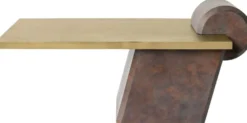 Casa Padrino Designer Couchtisch Messing / Antik Kupfer 115 x 60 x H. 53 cm - Wohnzimmertisch aus Glasfaserverstärktem Beton - Luxus Qualität