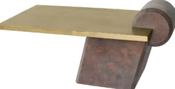 Casa Padrino Designer Couchtisch Messing / Antik Kupfer 115 x 60 x H. 53 cm - Wohnzimmertisch aus Glasfaserverstärktem Beton - Luxus Qualität