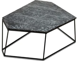 Casa Padrino Designer Couchtisch Schwarz mit Muster / Schwarz 89 x 54 x H. 30 cm - Luxus Wohnzimmertisch mit Marmorplatte