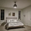 Casa Padrino Designer Deckenventilator mit LED Beleuchtung und Fernbedienung Silber / Champagnerfarben Ø 38 cm - Luxus Qualität