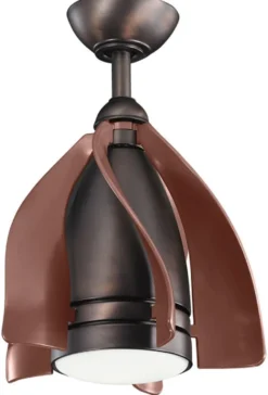 Casa Padrino Designer Deckenventilator mit LED Beleuchtung und Fernbedienung Bronze / Braun Ø 38 cm - Luxus Qualität