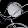 Casa Padrino Designer Deckenleuchte Silber / Weiß Ø 86 x H. 28 cm - Moderne Deckenlampe mit kugelförmigen Lampenschirmen