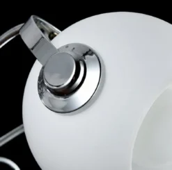 Casa Padrino Designer Deckenleuchte Silber / Weiß Ø 86 x H. 28 cm - Moderne Deckenlampe mit kugelförmigen Lampenschirmen