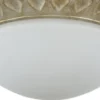 Casa Padrino Designer Deckenleuchte Cremegold / Weiß Ø 56 x H. 10,3 cm - Moderne Deckenlampe