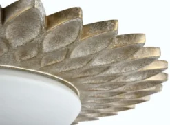 Casa Padrino Designer Deckenleuchte Cremegold / Weiß Ø 56 x H. 10,3 cm - Moderne Deckenlampe