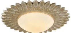 Casa Padrino Designer Deckenleuchte Cremegold / Weiß Ø 56 x H. 10,3 cm - Moderne Deckenlampe