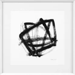 Casa Padrino Designer Deko Bilder 4er Set Schwarz / Weiß 58 x H. 58 cm - Luxus Kunstdrucke