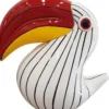 Casa Padrino Designer Dekofigur Tukan Vogel Weiß / Schwarz / Rot / Gelb H. 65 cm - Wohnzimmer Deko Skulptur - Gartendeko Skulptur - Wetterbeständige Tierfigur