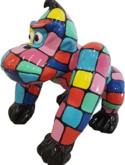 Casa Padrino Designer Dekofigur Gorilla Affe Mehrfarbig H. 70 cm - Wetterbeständige Deko Skulptur - Wohnzimmer Garten Terrassen Deko