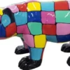 Casa Padrino Designer Dekofigur Bär Mehrfarbig 100 x H. 60 cm - Wetterbeständige Deko Skulptur - Wohnzimmer Deko - Garten Deko - Designer Deko Tierfigur