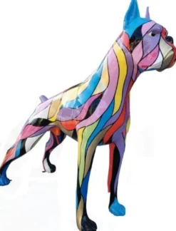 Casa Padrino Designer Dekofigur Boxer Hund Mehrfarbig 190 x H. 173 cm - Riesige Skulptur - Gartendeko