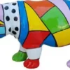 Casa Padrino Designer Dekofigur Nilpferd Bunt 100 x H. 45 cm - Deko Skulptur - Gartenfigur - Wetterbeständige Gartendekoration