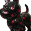 Casa Padrino Designer Dekofigur Chihuahua Hund Schwarz / Rot H. 91 cm - Wetterbeständige Deko Skulptur - Wohnzimmer Deko - Garten Deko - Designer Deko Tierfigur