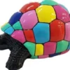 Casa Padrino Designer Dekofigur Schildkröte Schwarz / Mehrfarbig 110 x 48 x H. 45 cm - Wetterbeständige Deko Skulptur - Wohnzimmer Deko - Garten Deko - Designer Deko Tierfigur
