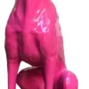 Casa Padrino Designer Dekofigur Windhund Rosa 35 x 55 x H. 80 cm - Wetterbeständige Deko Skulptur - Wohnzimmer Deko - Garten Deko - Deko Tierfigur