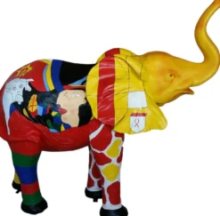 Casa Padrino Designer Dekofigur Elefant Mehrfarbig 160 x H. 160 cm - Riesige Deko Skulptur - Gartendeko