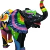 Casa Padrino Designer Dekofigur Elefant Schwarz / Mehrfarbig 160 x H. 160 cm - Riesige Deko Skulptur - Wetterbeständige Gartendeko