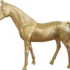Casa Padrino Designer Dekofigur Pferd Gold 220 x H. 190 cm - Riesige Wetterbeständige Deko Skulptur - Gartendeko Tierfigur