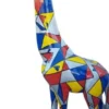 Casa Padrino Designer Deko Giraffe Grau / Mehrfarbig H. 205 cm - Riesige Dekofigur - Tierfigur - Gartendeko Skulptur - Gartenfigur