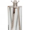 Casa Padrino Designer Deko Laterne - Luxus Hotel Restaurant Laterne aus Stahl und Glas, Nickel, 25,5 x 53,5 cm