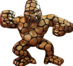 Casa Padrino Designer Deko Skulptur Gorilla Affe Gold / Schwarz 214 x 100 x H. 185 cm - Wetterbeständige Dekofigur - Garten Terrassen Deko