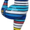 Casa Padrino Designer Deko Skulptur Akrobatische Frau Bunt Gestreift H. 200 cm - Wetterbeständige Dekofigur - Gartendeko Skulptur - Gartenfigur