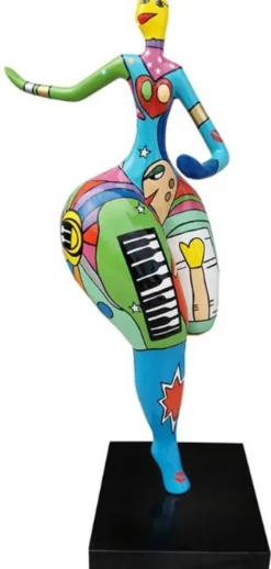 Casa Padrino Designer Deko Skulptur Tanzende Frau Mehrfarbig H. 130 cm - Gartendeko Skulptur - Wetterbeständige Dekofigur - Deko Accessoires