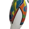 Casa Padrino Designer Deko Skulptur Frau mit Kleid Weiß / Mehrfarbig H. 102 cm - Wetterbeständige Dekofigur - Deko Accessoires